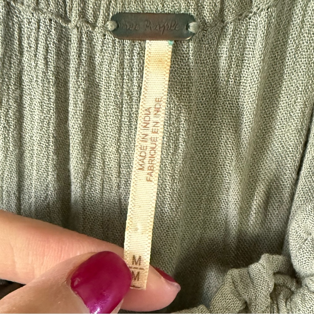 Free People in the moment midi Maxi Dress sage green sz medium - Picture 9 of 10